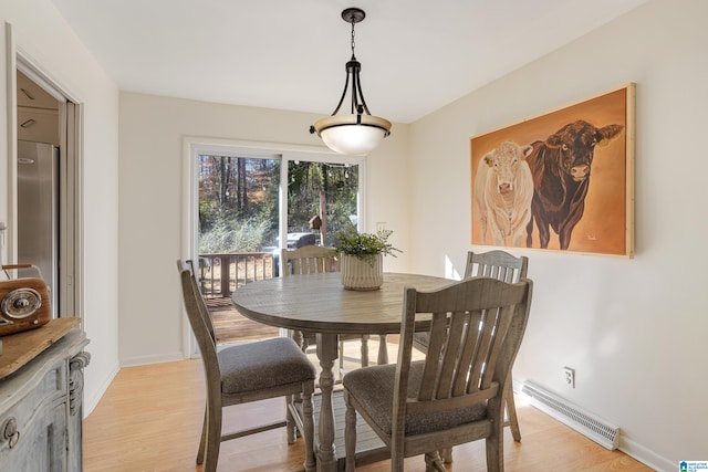 dining area featuring light hardwood / wood-style floors