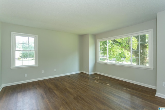 spare room featuring dark hardwood / wood-style flooring