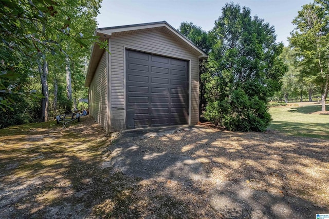 view of garage