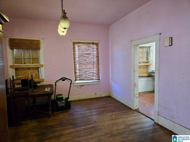 dining room featuring dark hardwood / wood-style flooring