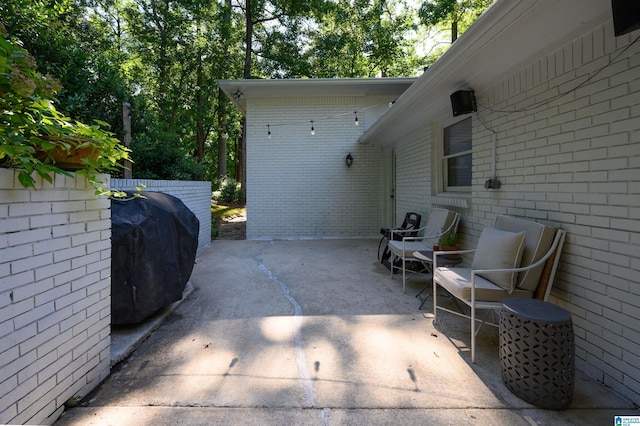 view of patio featuring area for grilling