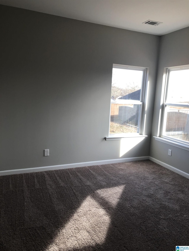 view of carpeted spare room