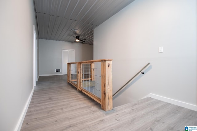 hall featuring light hardwood / wood-style flooring