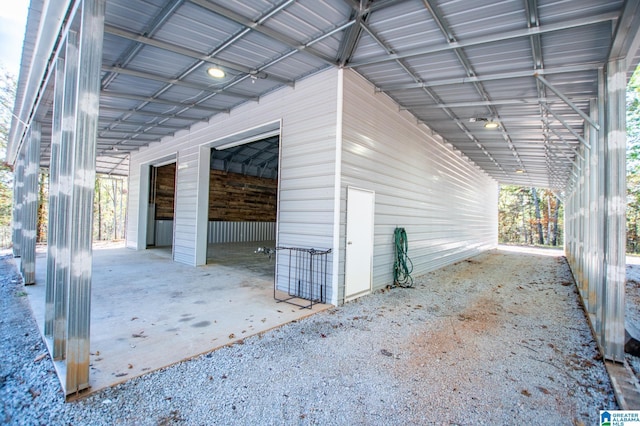 view of garage