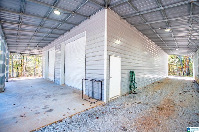 view of garage