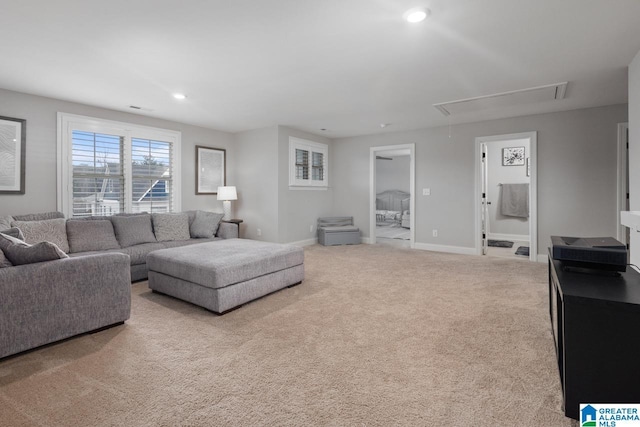 view of carpeted living room