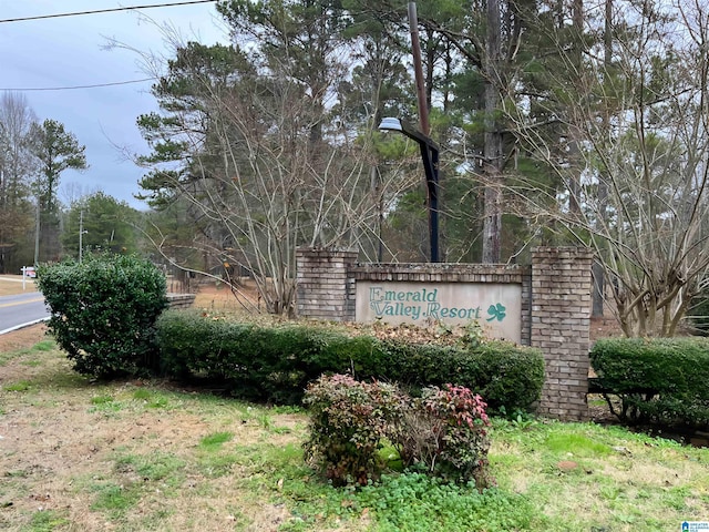 view of community sign