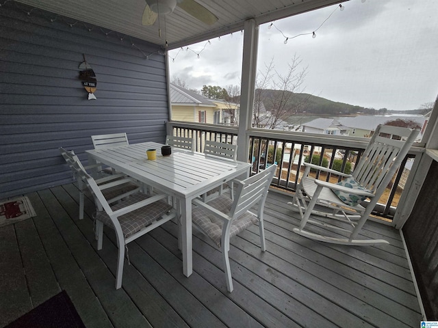 deck featuring ceiling fan