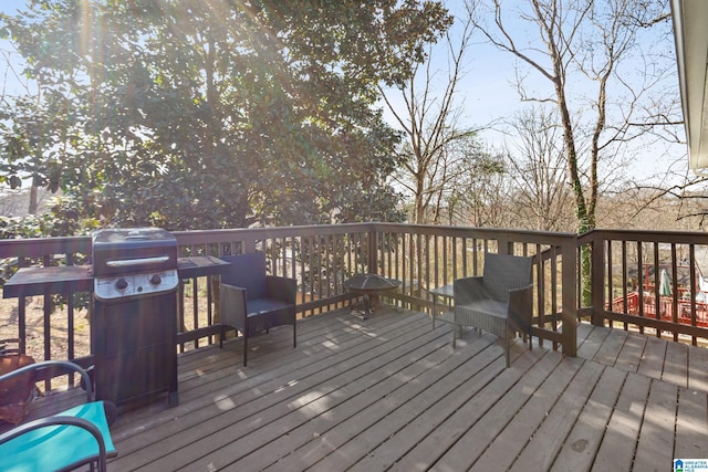 view of wooden deck