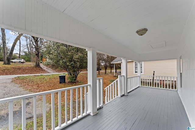 deck with covered porch