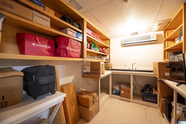 storage featuring a wall unit AC