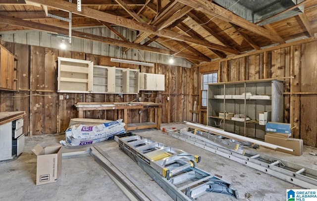 miscellaneous room with vaulted ceiling