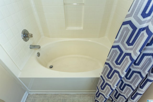 bathroom with a shower with curtain