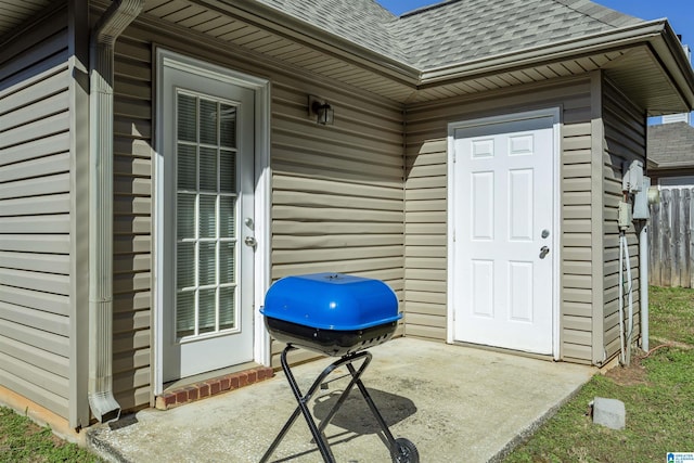 doorway to property featuring a patio