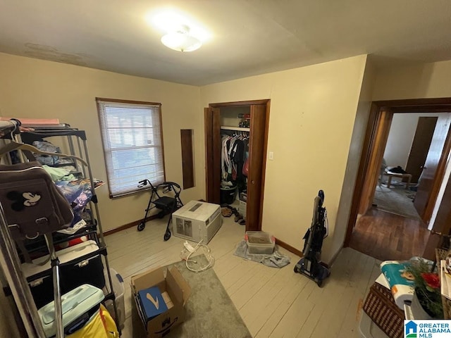 interior space with hardwood / wood-style flooring