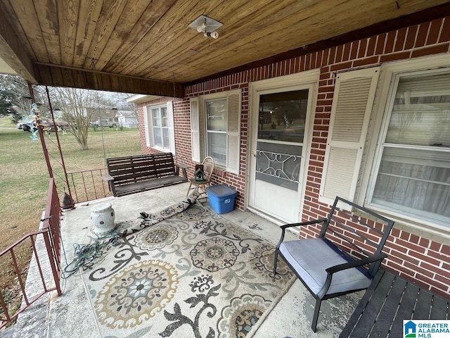 view of patio with a porch