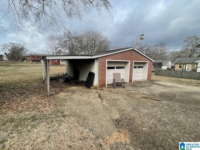 view of garage