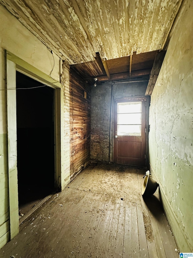 miscellaneous room with wooden ceiling