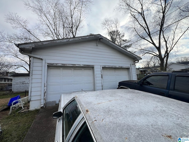 view of garage