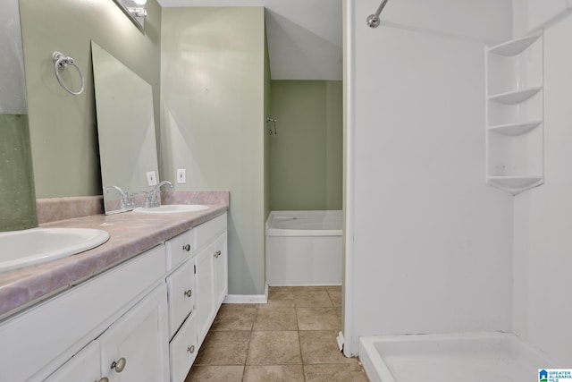 bathroom featuring vanity and tile patterned floors