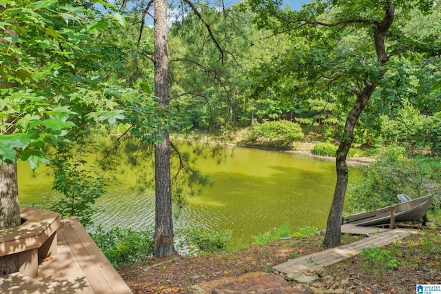 view of community featuring a water view