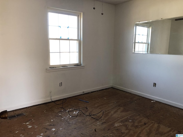 spare room with a wealth of natural light