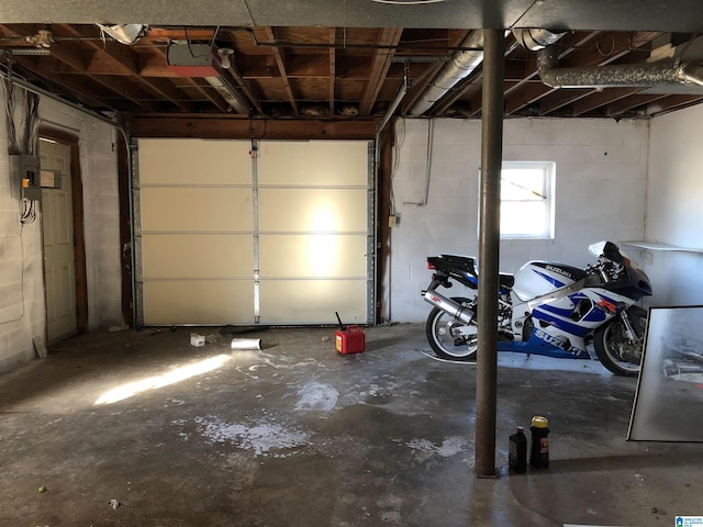 garage with electric panel