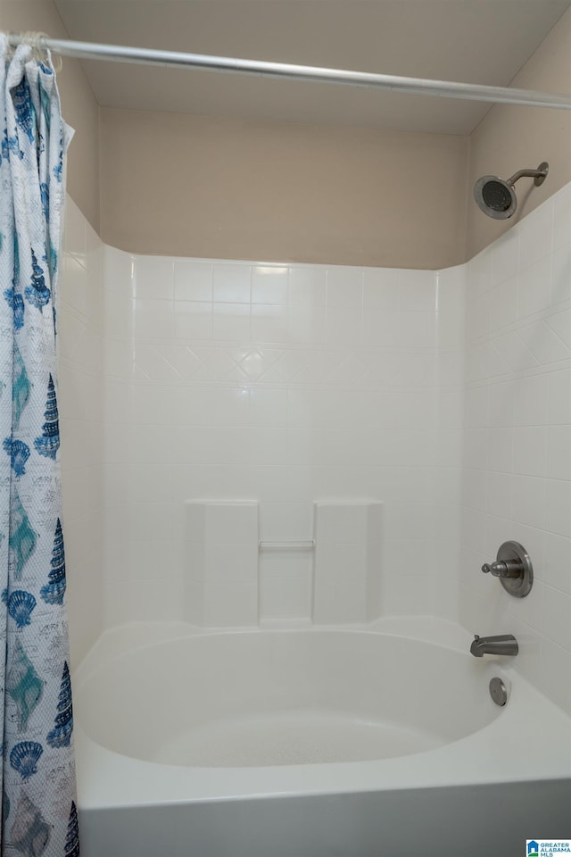 full bath featuring shower / bath combo