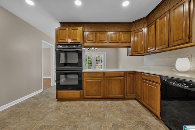 kitchen featuring black appliances