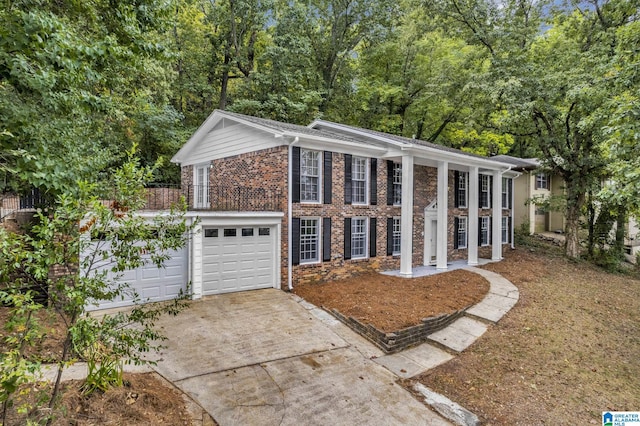 view of front of home with a garage