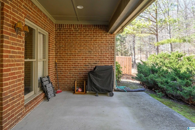 view of patio featuring grilling area