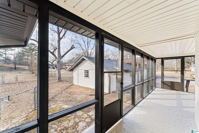 view of unfurnished sunroom