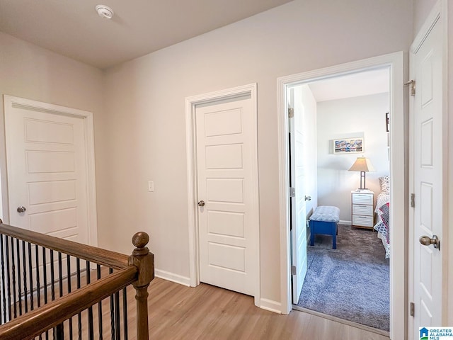 hall featuring light hardwood / wood-style floors