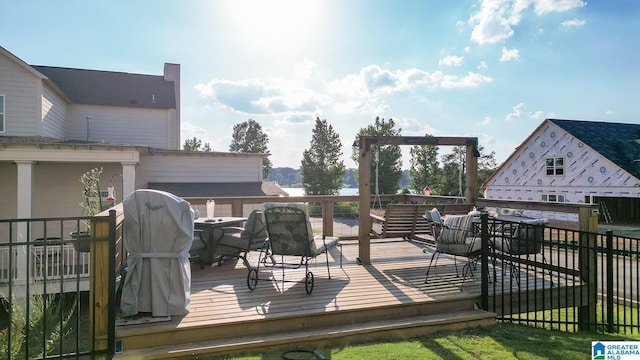 view of wooden deck