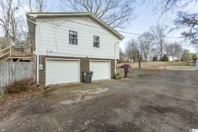 view of home's exterior featuring a garage