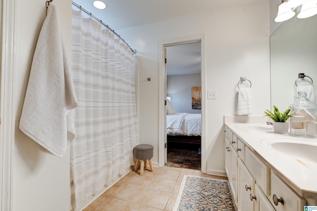 bathroom featuring vanity and tile patterned floors