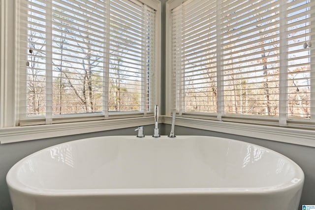 bathroom featuring sink and a washtub