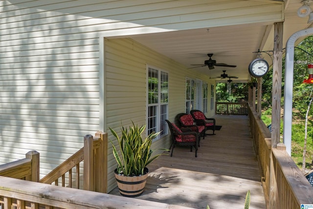 373 Pineywoods Dr, Wedowee, AL 36278 - wooden deck with ceiling fan