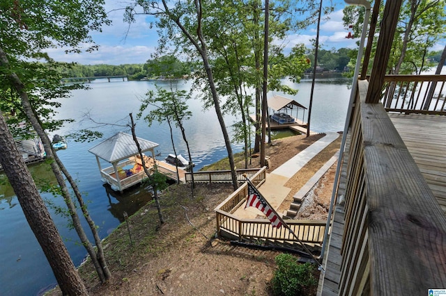 373 Pineywoods Dr, Wedowee, AL 36278 - view of dock with a gazebo and a water view