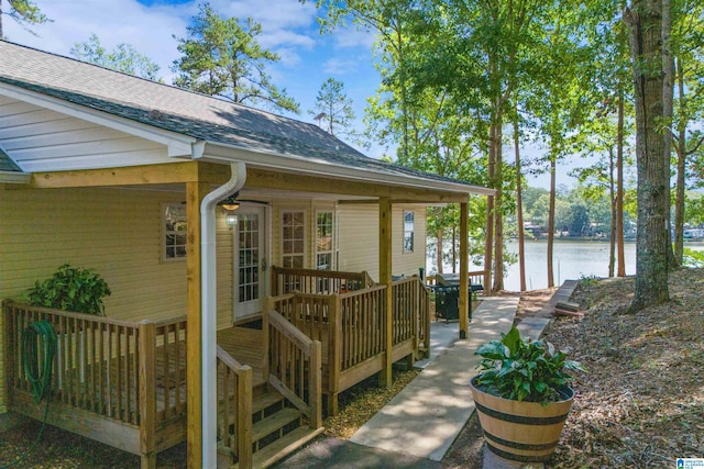 373 Pineywoods Dr, Wedowee, AL 36278 - wooden terrace with a water view