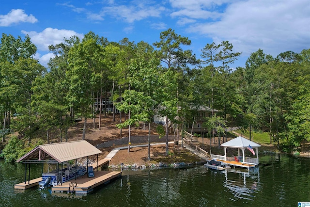 373 Pineywoods Dr, Wedowee, AL 36278 - view of dock with a water view