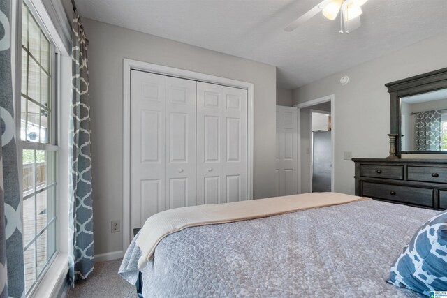 373 Pineywoods Dr, Wedowee, AL 36278 - carpeted bedroom with ceiling fan and a closet