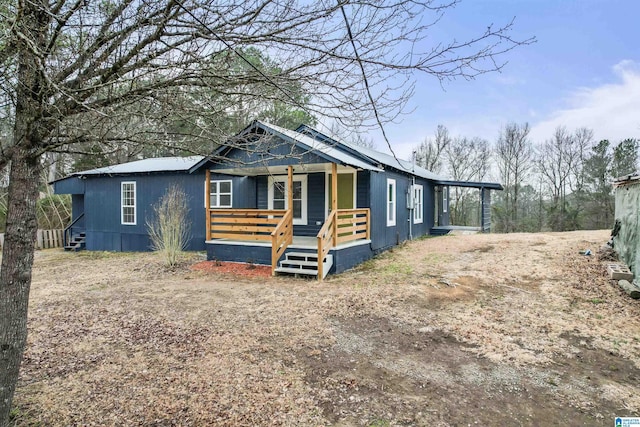 view of front of house featuring covered porch