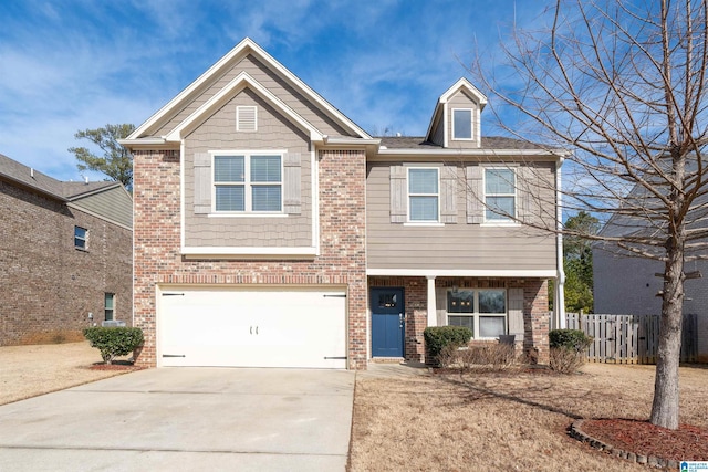 craftsman-style house with a garage