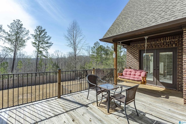 deck with french doors