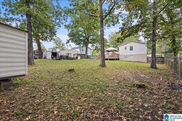 view of yard with a gazebo