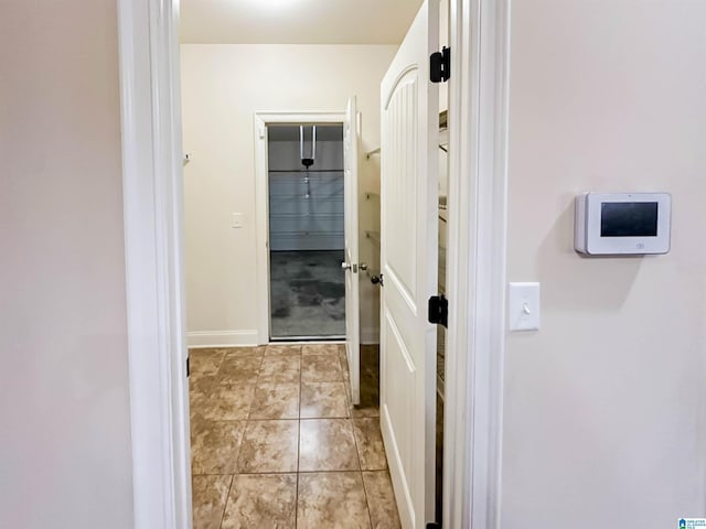 bathroom with tile patterned flooring