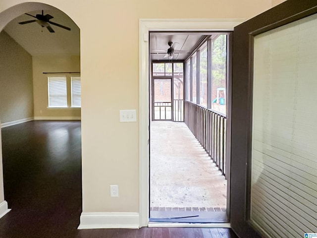 hallway featuring hardwood / wood-style flooring