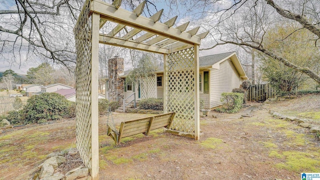 view of patio with a pergola