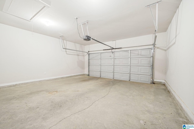 garage featuring a garage door opener